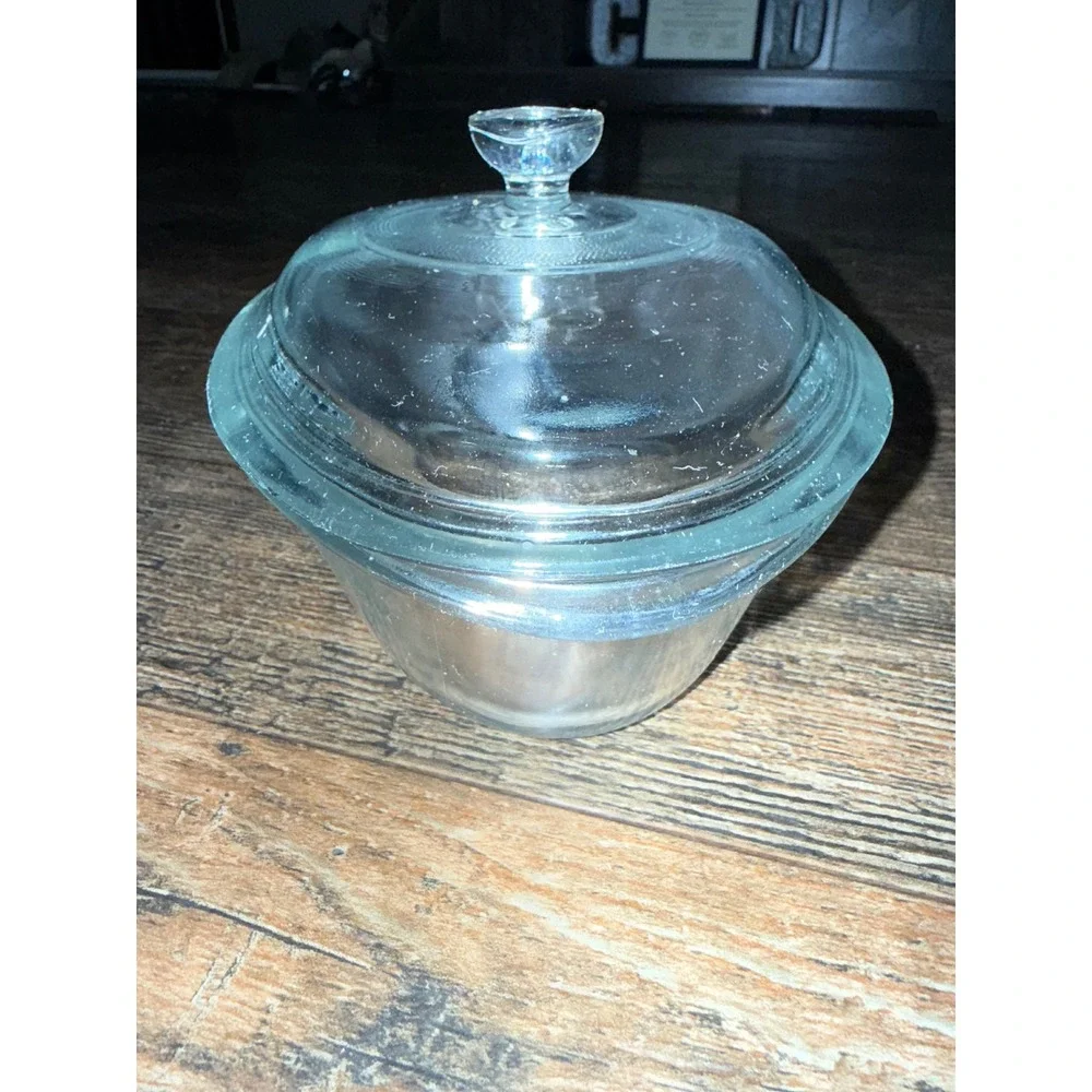 Vintage‎ Clear Glass Oval Casserole Dish with Lid Oven Safe Serving Bowl